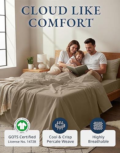 Miniatura 2 de LANE LINEN 100% Organic Cotton Twin XL Sheets Set, Fully Elasticized Bed Sheets Set Twin XL Size Perfetct for Hospital beds, Deep Pocket Soft & 07
