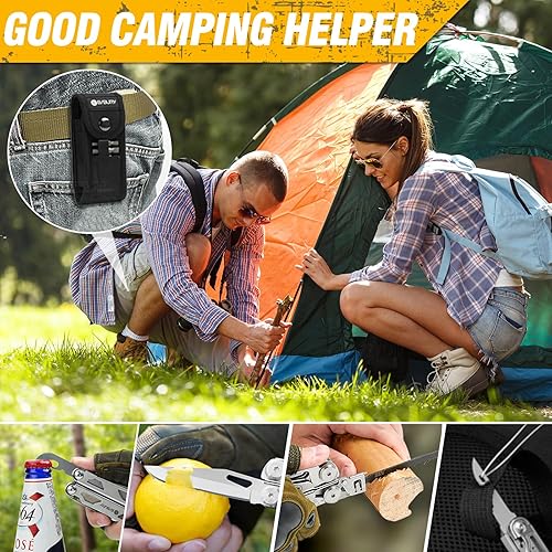 Miniatura 6 de BIBURY Alicates multiherramienta Pro BI2045, alicates multiherramienta de acero inoxidable con cortadores de alambre reemplazables y sierra,