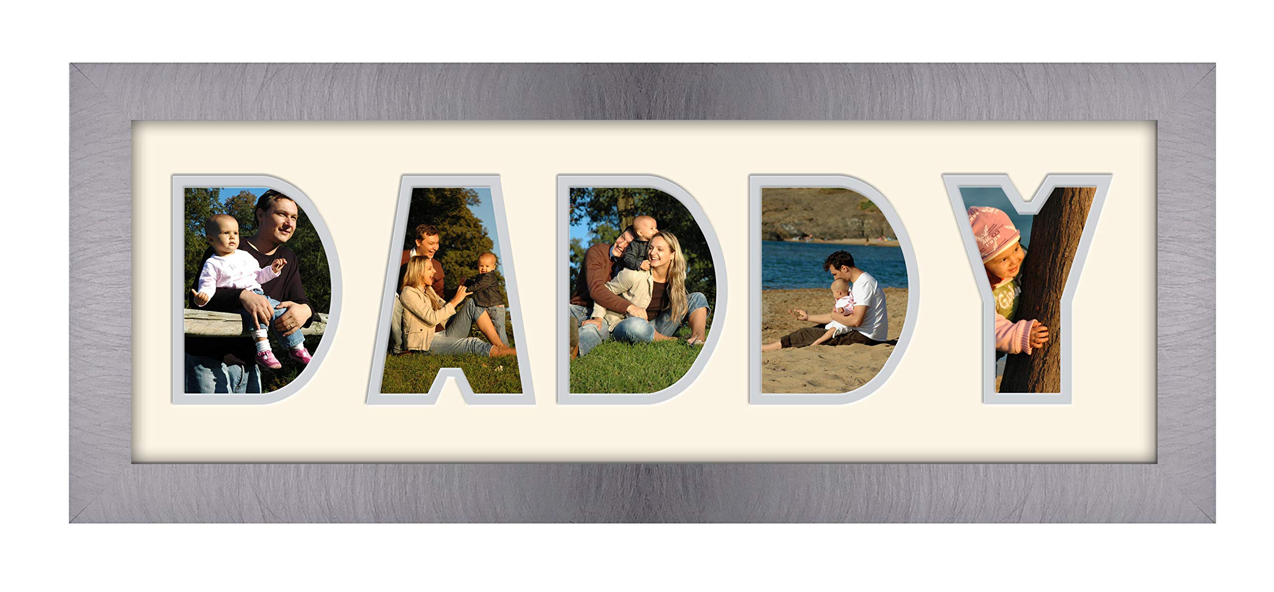 Photos In A Word Brushed Silver Finish Frame 52A Cream Mount Daddy Daddy Photo Frame 52A Word Frame (Brushed Silver Finish Frame 52A Cream Mount Daddy)