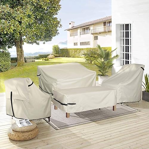 Miniatura 6 de Porch Shield Funda impermeable 600D para sofá y muebles de exterior, funda de sofá de 2 plazas, 60 pulgadas de ancho x 35 pulgadas de profundidad x