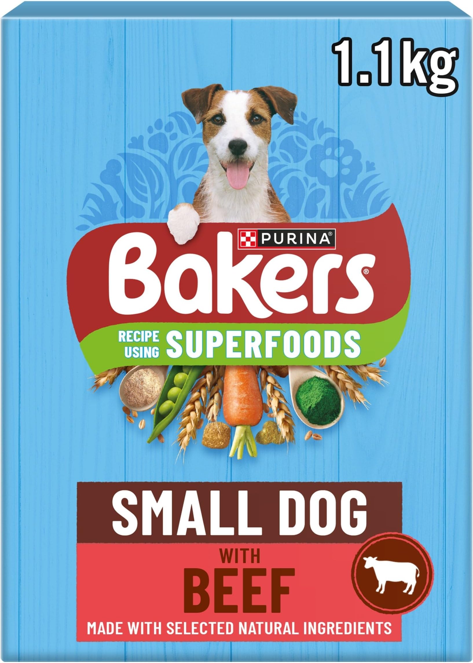 Bakers Small Dry Dog Food Beef & Veg, 1.1kg