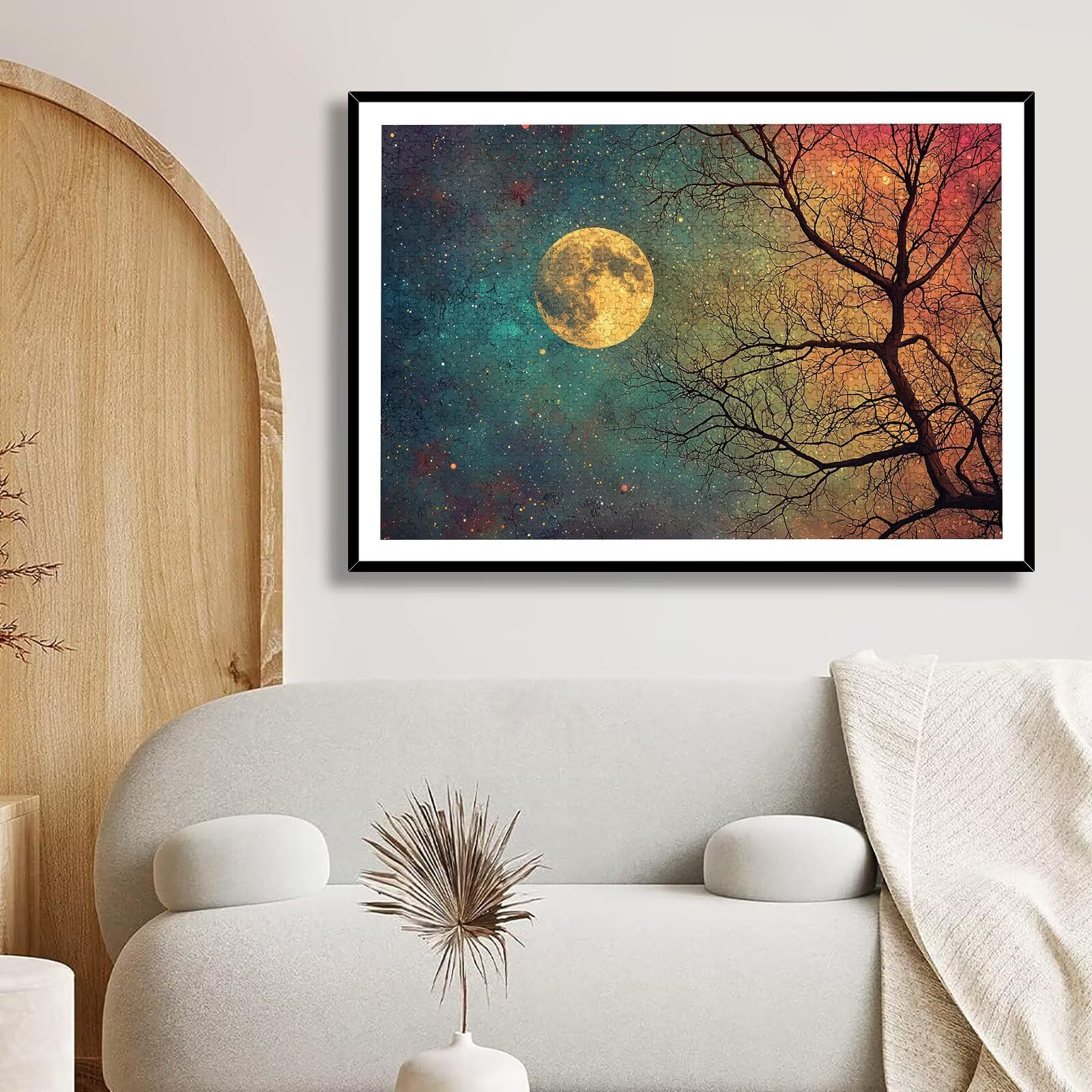 Puzzle 1500 Pezzi per Adulti Bambini, Puzzle Paesaggio in Legno per Adulti, Puzzles Luna Impegnativi, Giochi Educativo per Famiglie, Rompecapo con Scatola per Decorazioni Casa, Regalo Donna, -8880