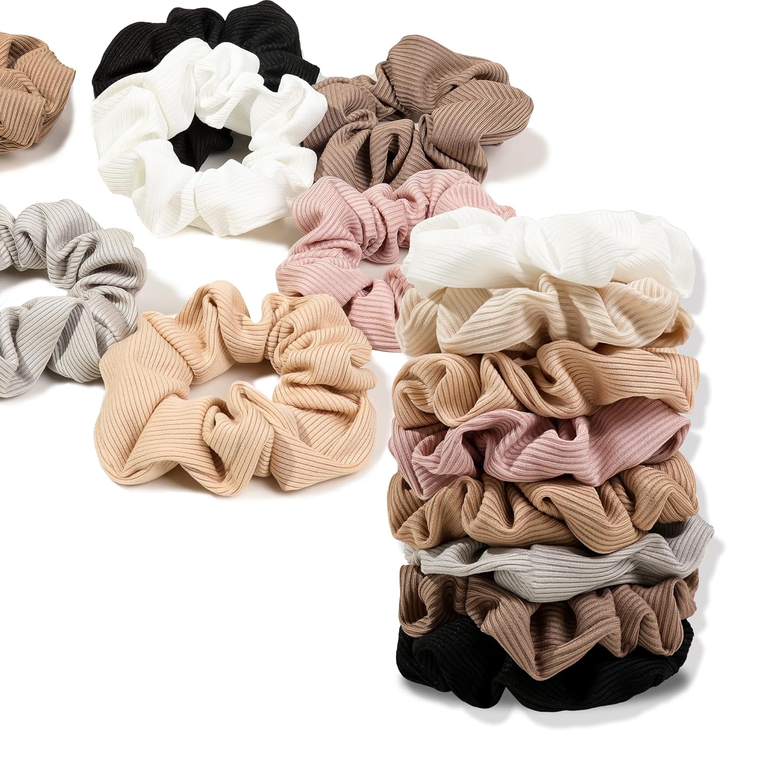 8 Hair Scrunchies for Women – Hair Ties No Damage Both for Thick Hair or Thin Hair Curl Hair No Crease Scrunchies Ponytail Holder No Hurt Your Hair