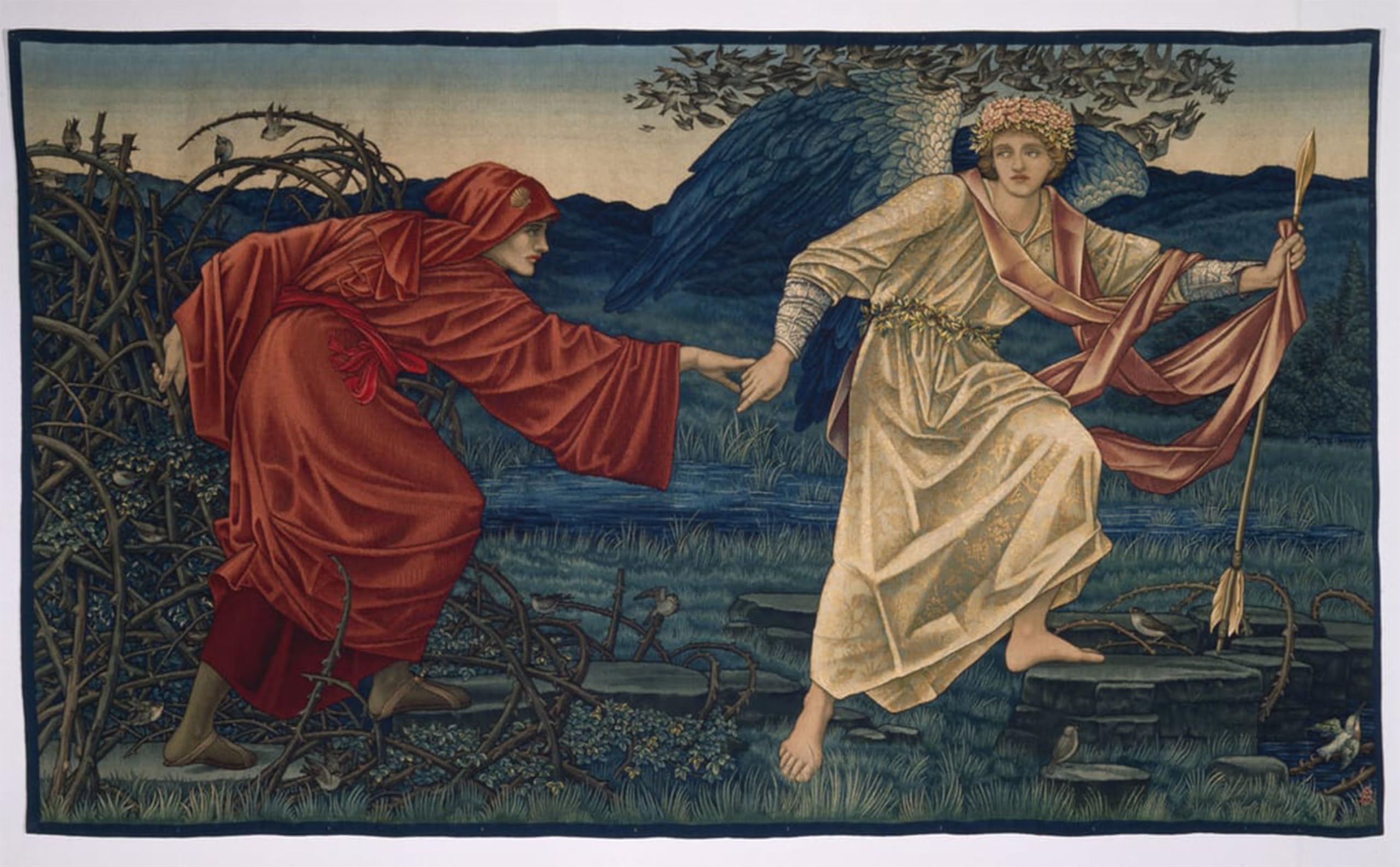 Serendipitp No Frame Aesthetic Poster Photo Wall Print Retro Picture Love Leading The Pilgrim By Edward Burne Jones Modern Wall Artwork For Home Decor 60X90cm