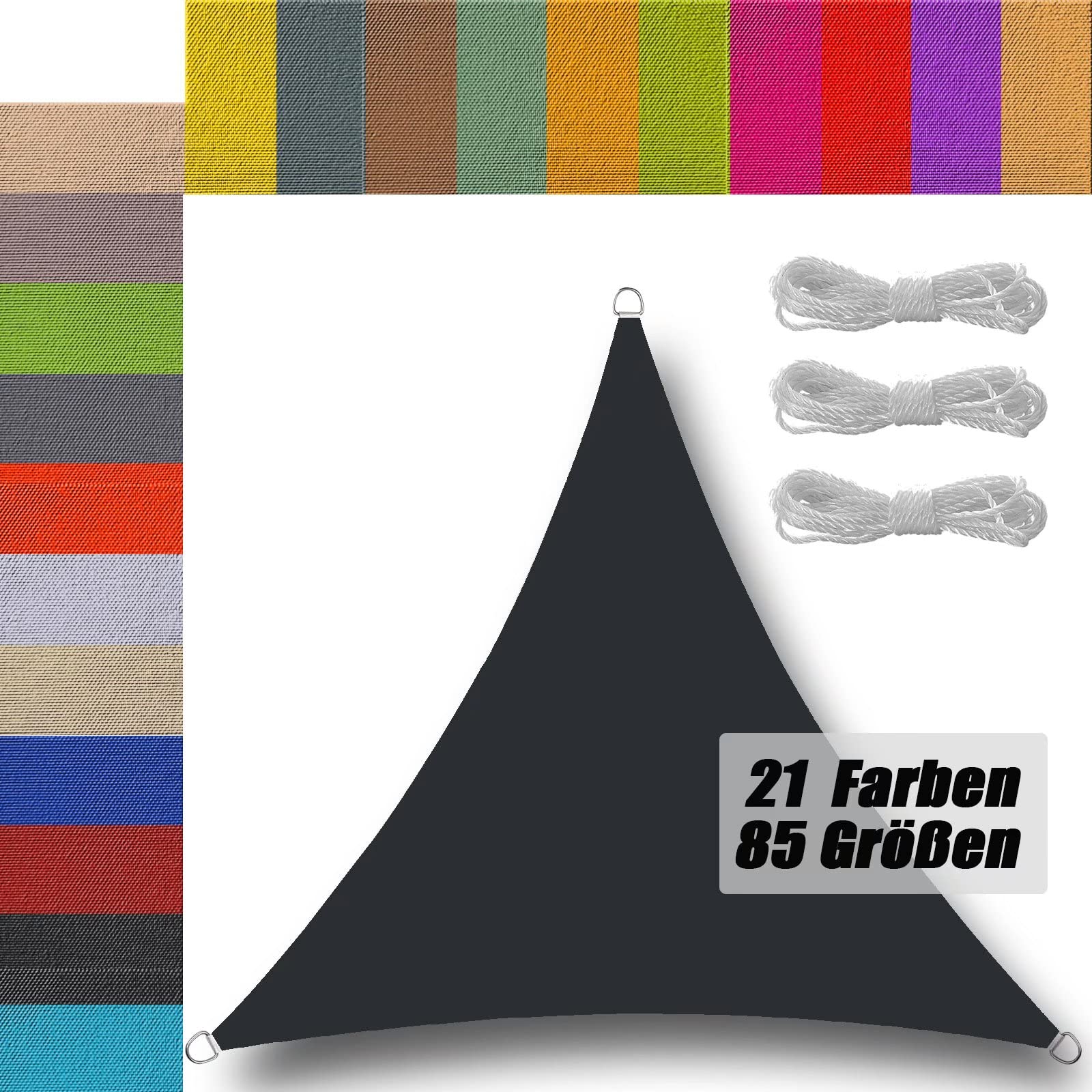 Sonnensegel Rechteck 1,6 X 4 M – Wasserdicht, 98% UV-Schutz, Inkl. Befestigungsseile | Für Terrasse, Garten, Balkon, Camping