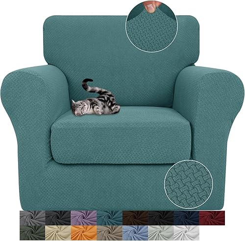Jiviner Fundas para sofá, 2 fundas elásticas para el sofá, con 1 fundas para cojín, gruesas y ajustables, protector de muebles para los perros,