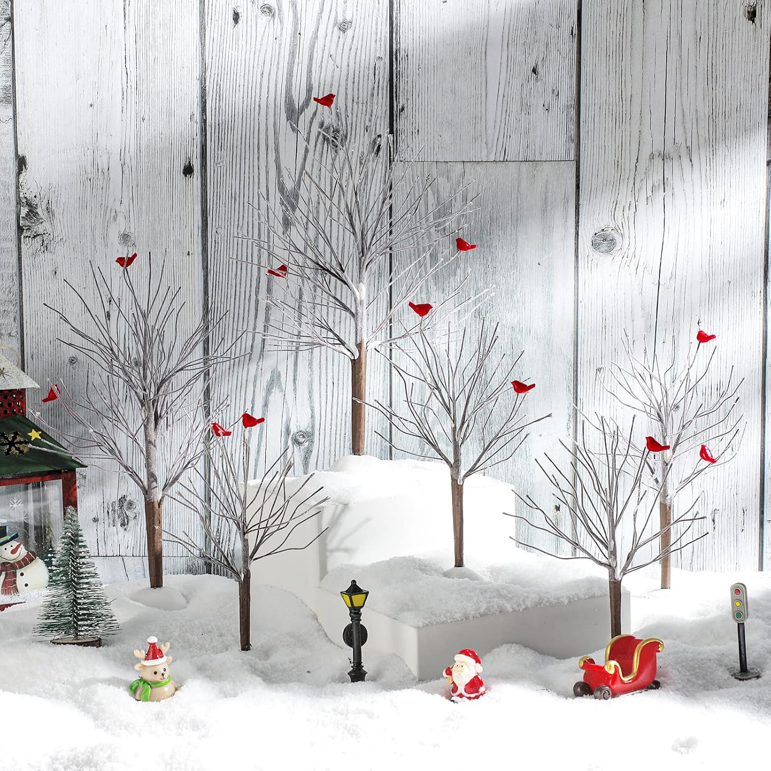 6 Pieces Christmas Village Trees Set,Snow Covered Village Bare Branch,Artificial Christmas Decor Trees Winter Snow Model Birch for Holiday Decorations(Stylish Style) 6 Pieces Christmas Village Trees Set,Snow Covered Village Bare Branch,Artificial Christmas Decor Trees Winter Snow Model Birch for Holiday Decorations(Stylish Style)