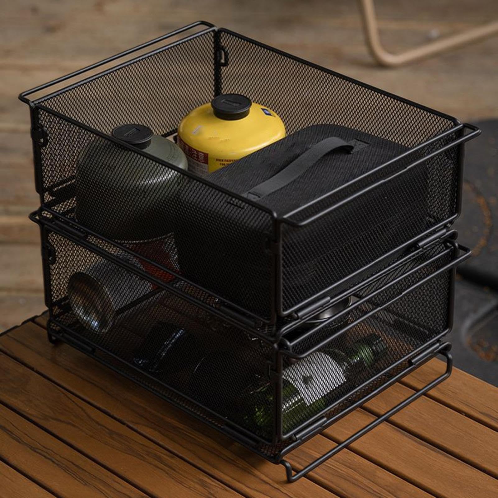 Cestino in Rete Contenitori Metallici Pieghevoli Resistenti | Cucina e Casa per Congelatore Campeggio Giardinaggio