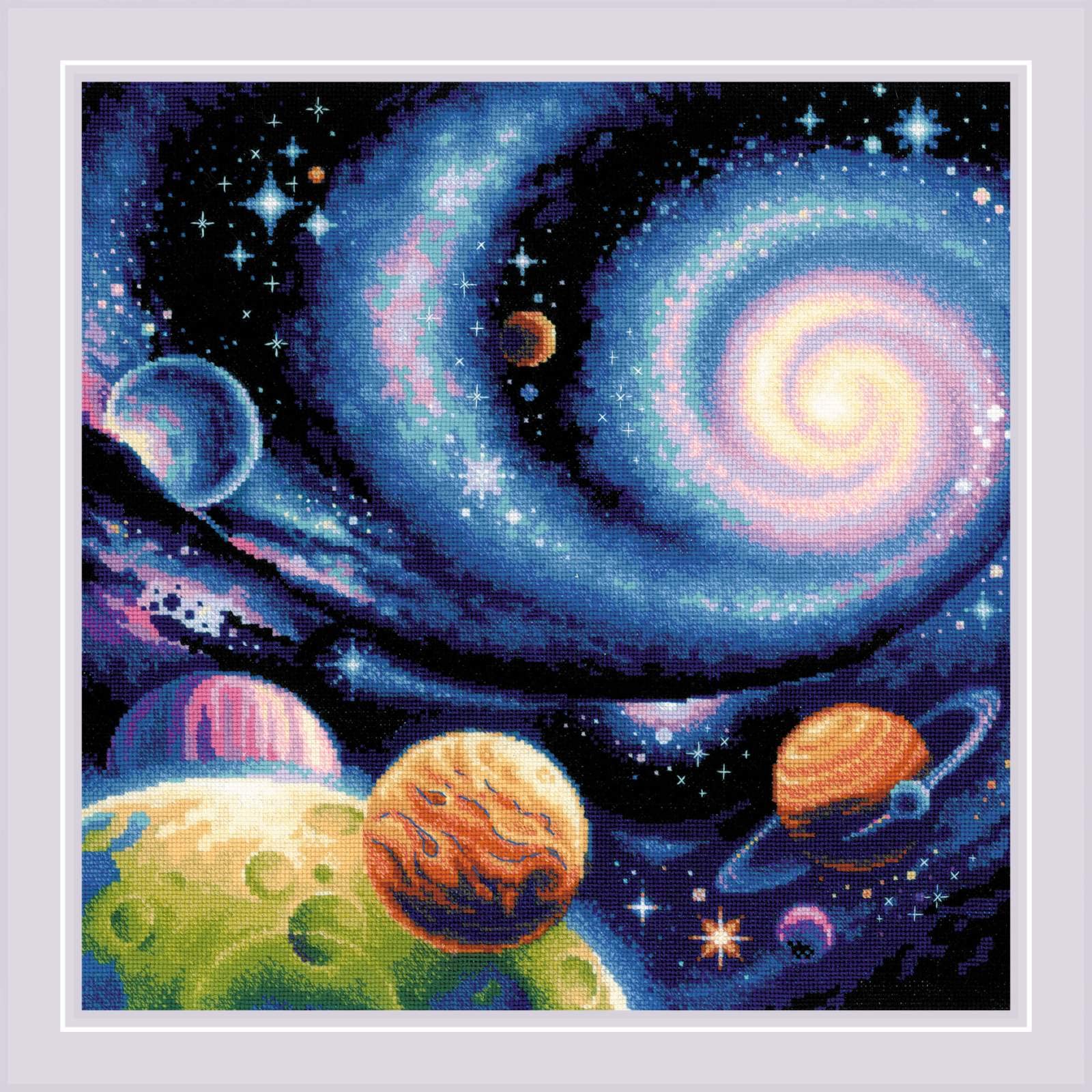Riolis White Counted Cross Stitch Kit 15.75"X15.75"-Other Worlds (14 Count)