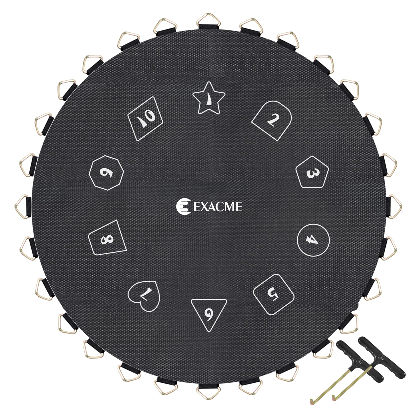 Exacme Trampoline Mat Replacement with 72 v-Rings, Jumping Mat fits 12 Foot Frame and 6.5" Spring Trampoline, JB12N
