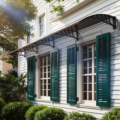 Vista 94 de VINGLI - Toldo para puerta y ventana para exteriores, 30 x 40 pulgadas, cubierta de policarbonato para puerta de patio, para protección del sol