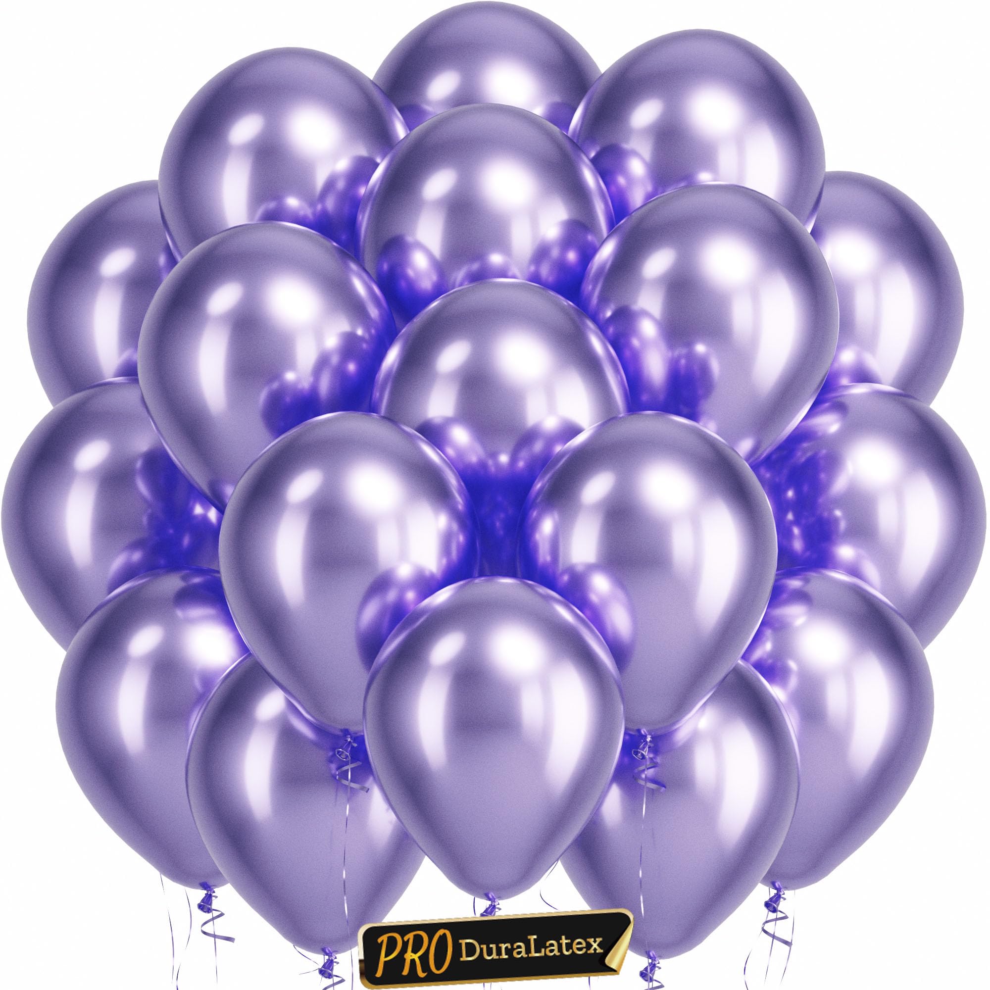 Bezente Pro Duralatex Metallic Purple Extra-Thick Balloons 120 Pack 10 inch