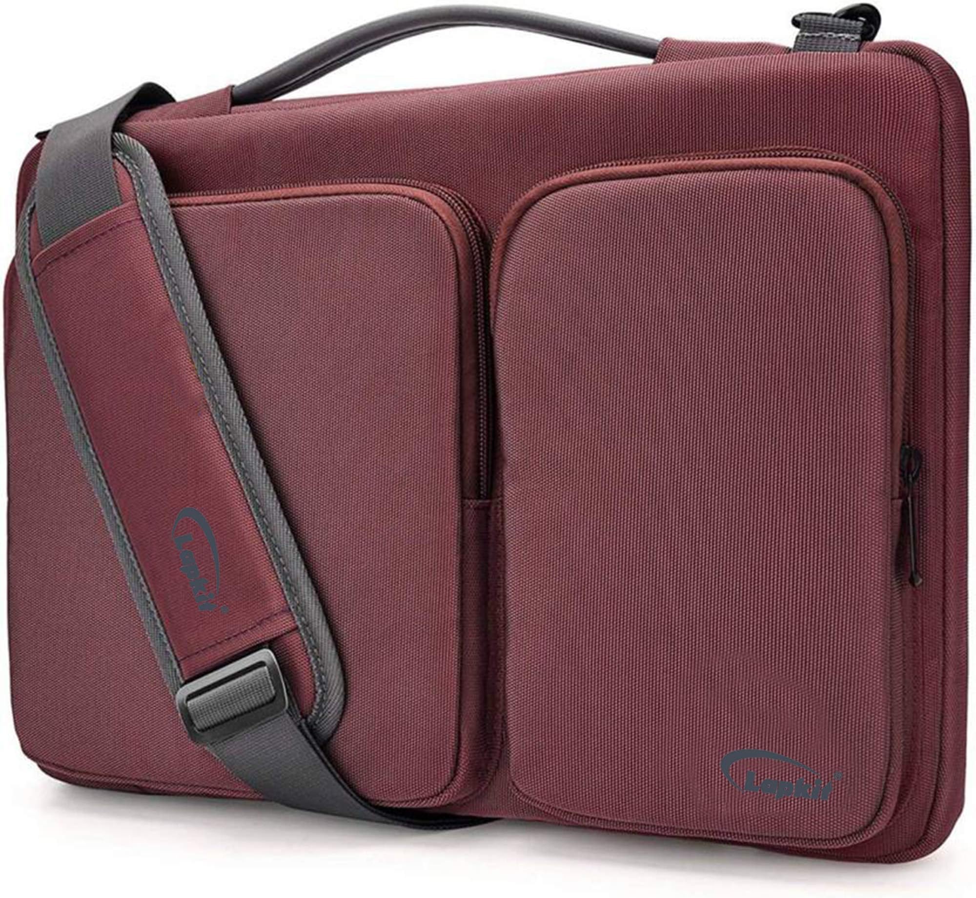 LAPKIT Laptop Shoulder Bag Upto 14.0 inch || Microsoft Surface Pro 6/5/4 || 2018 MacBook Air - 13.3” Retina Display || 13 inch MacBook Pro USB-C | 360° Protective Case with Accessory Pockets-Maroon