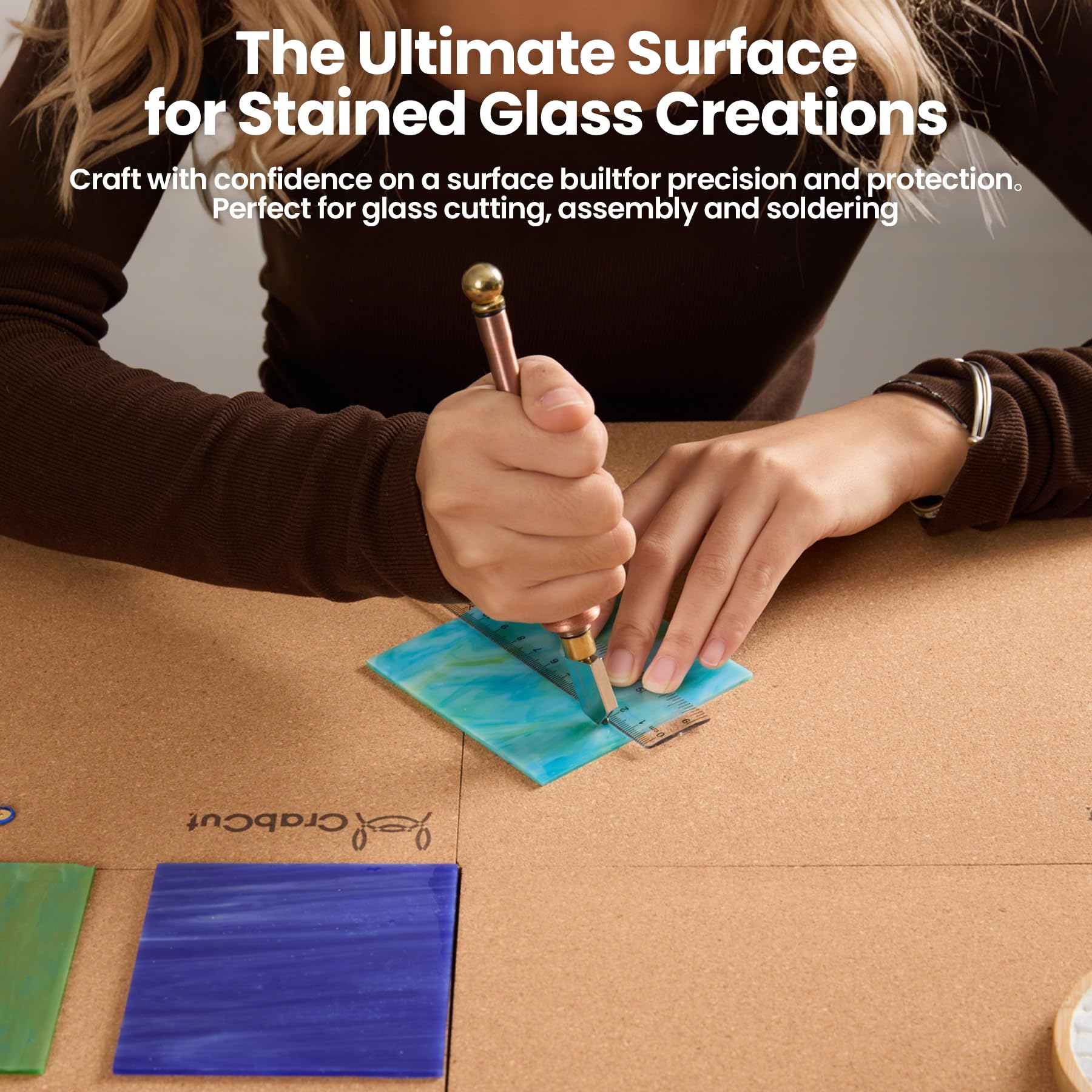 Crabcut Stained Glass Supplies & Starter Kit - 12x12 Inch Heat Resistant Work Surface Mat Essential Stained Glass Tools with Cutting Mat for Table Protection 1 Pack product thumbnail 4