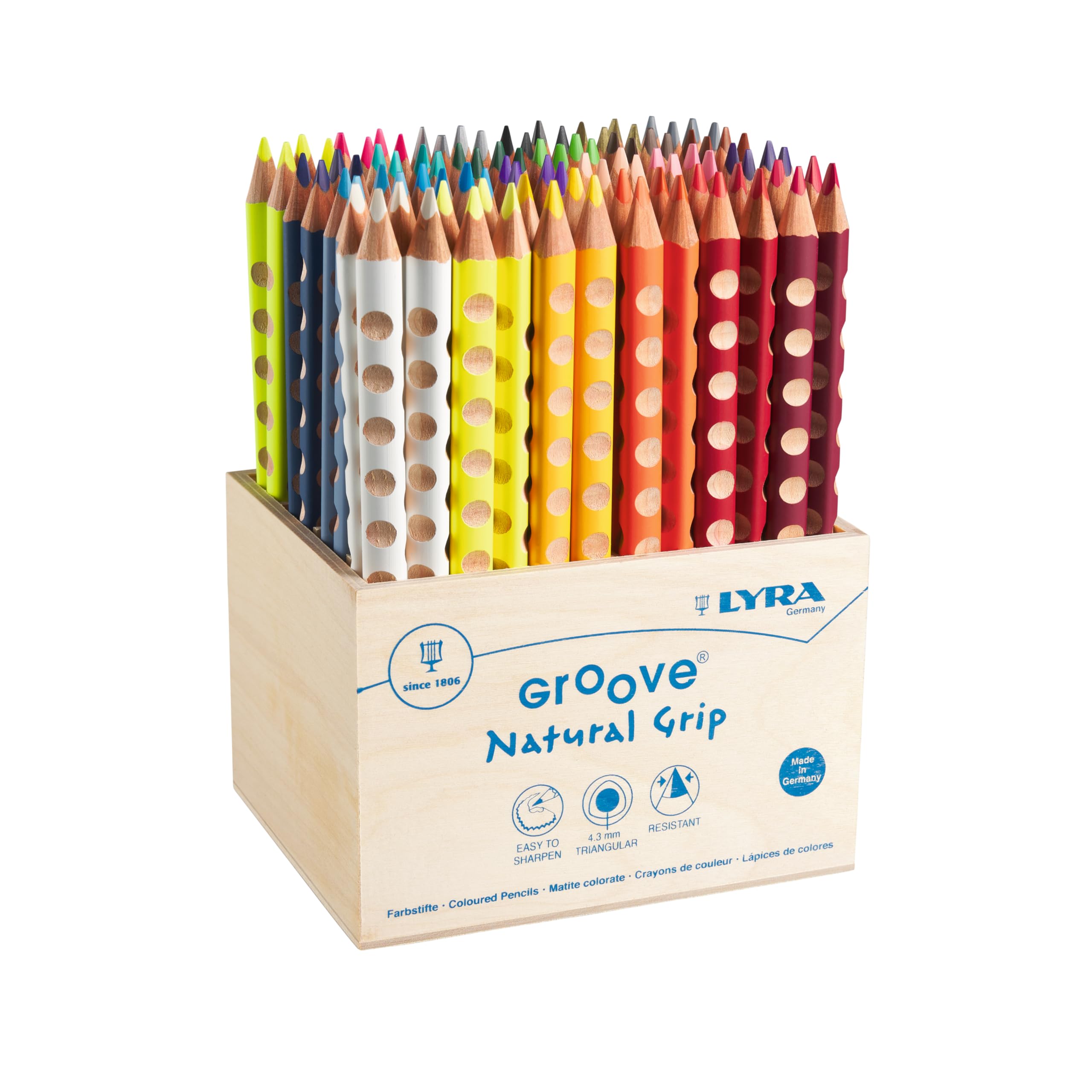 LYRA 946209 Groove drewniany stojak z 96 kredkami, sortowany