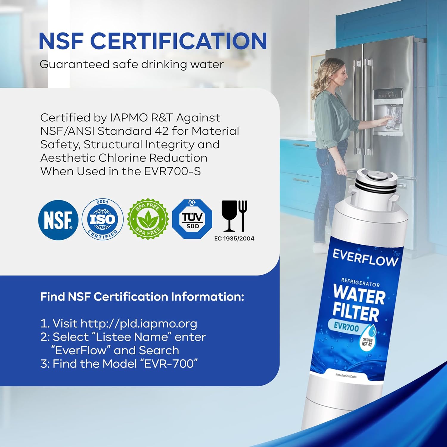 EVERFLOW DA29-00020B Refrigerator Water Filter Compatible with Samsung DA29-00020A/B, HAF-CIN/EXP, RF28HFEDBSR, RF263BEAESR, RS25J500DSR, RF4287HARS, DA97-08006A – 3 Pack