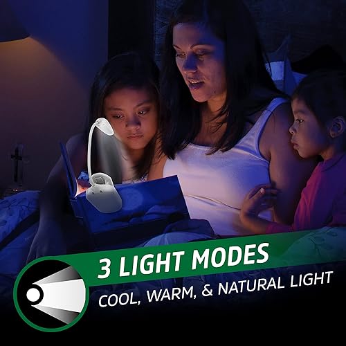 Vista 11 de ENERGIZER Luz LED recargable FLEX, 3 modos, luz de lectura cálida con clip con cuello flexible para leer en la cama (USB incluido)