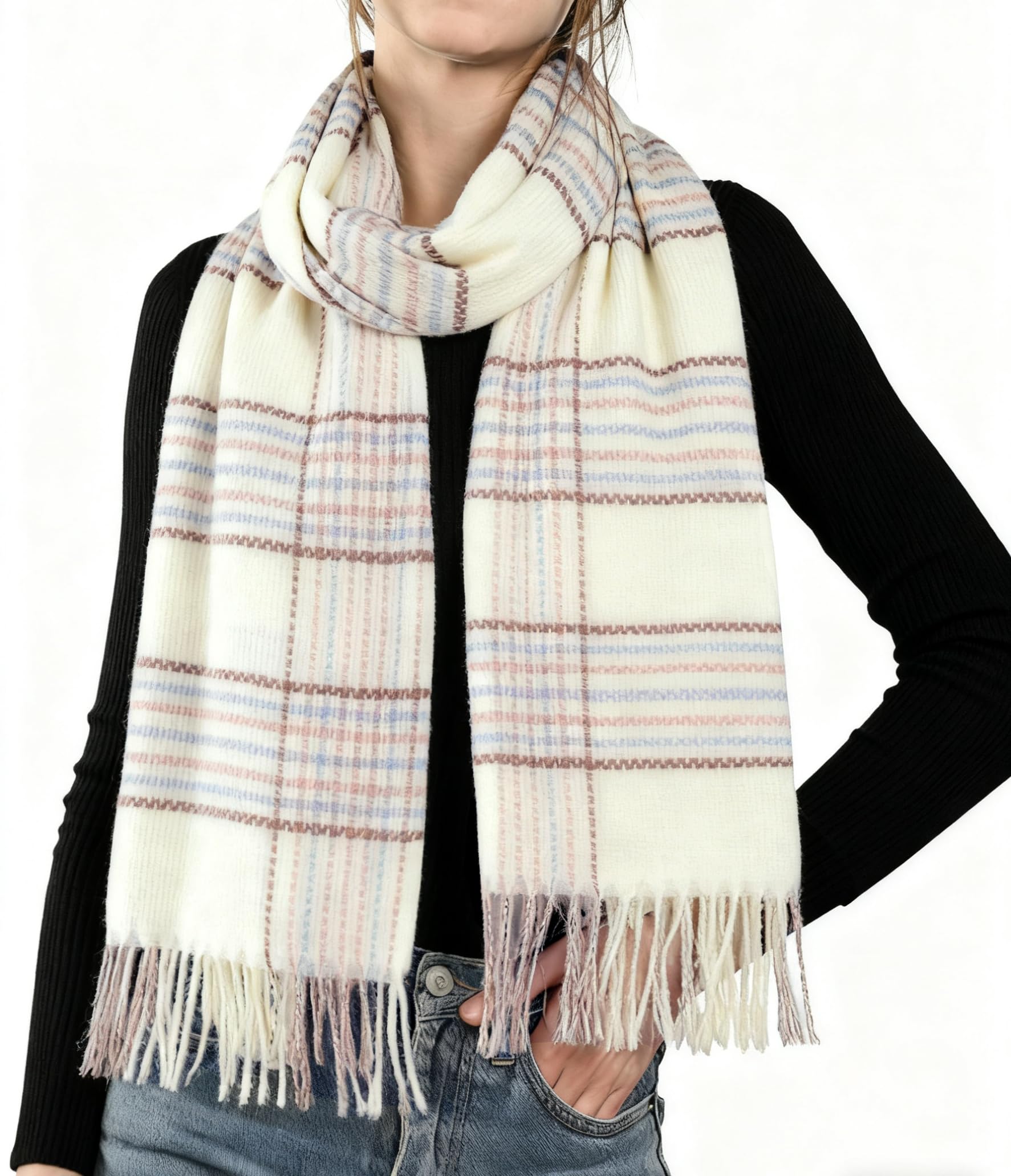 HinyBoeh Women's Plaid-Scarf Soft-Wraps – 21% Off (Now $4.69)