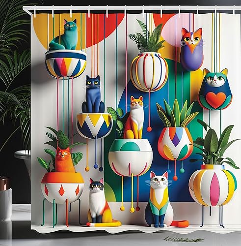 Miniatura 9 de Ambesonne Cortina de ducha Grunge Stall, patrón de flores y hojas en pared agrietada con líneas florales, diseño clásico, juego de decoración de