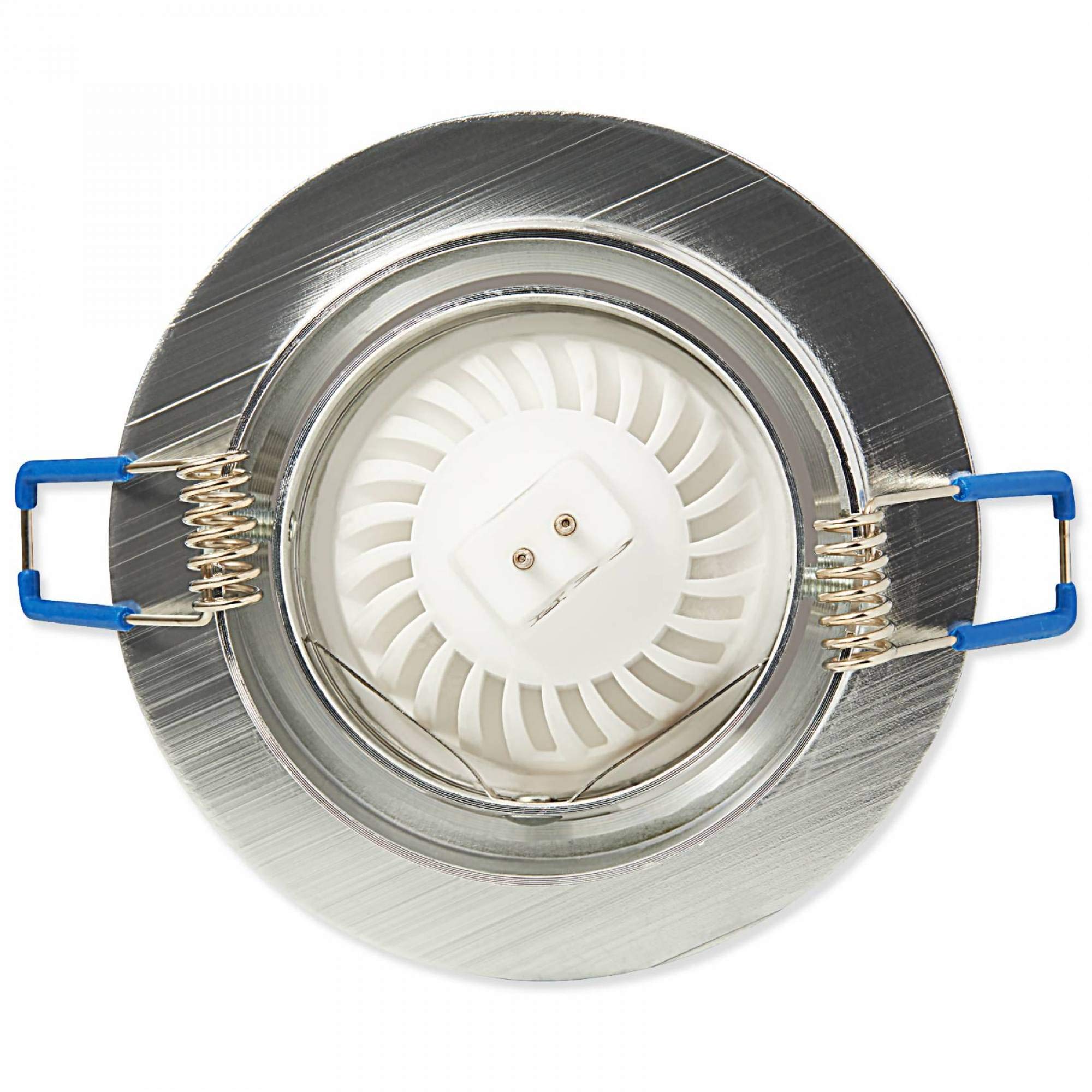 Spot Encastré LED Argent Rond 5 Watts Blanc Froid MR16 12V Plat - Spot