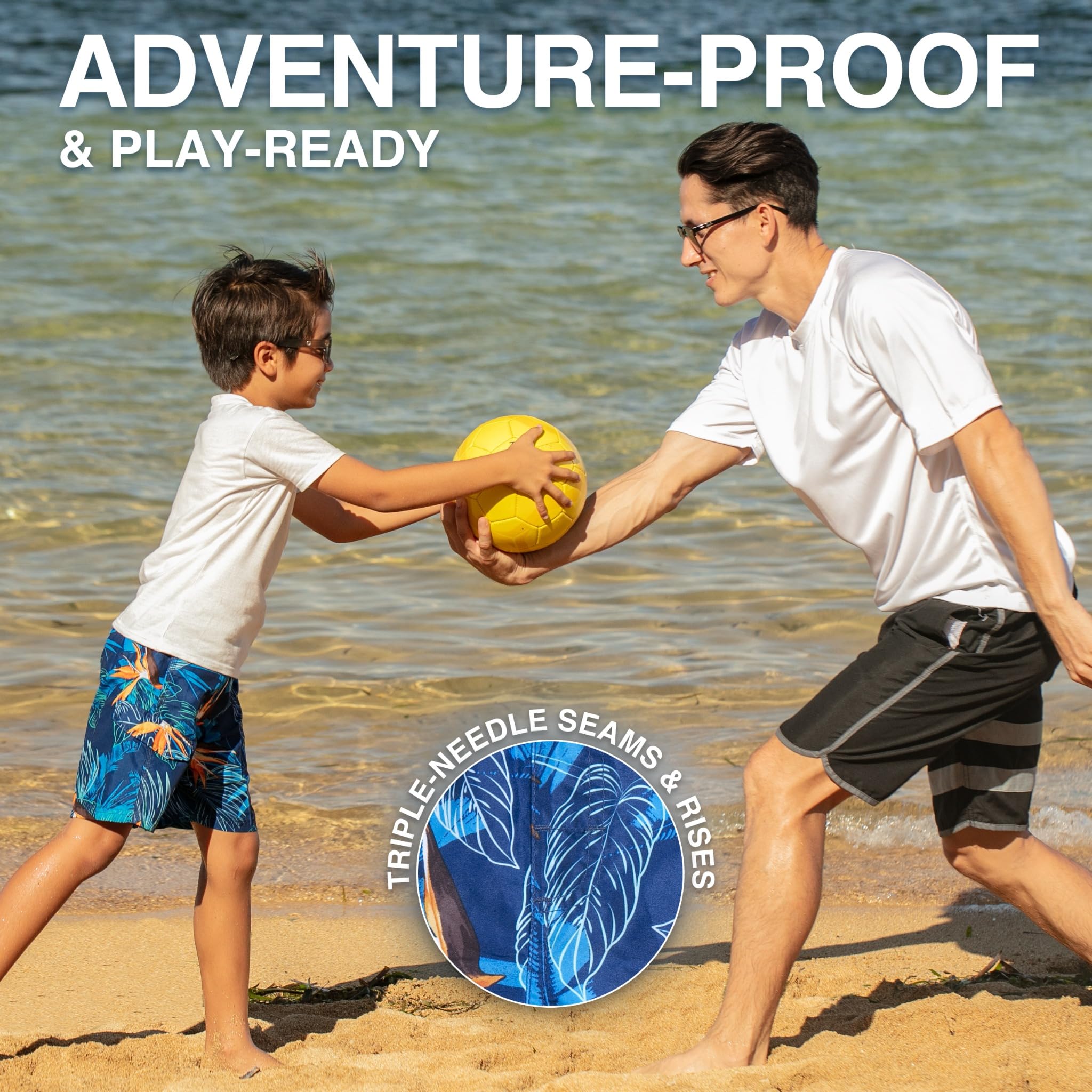 Kanu Surf Zipline Quick Dry UPF 50+ Beach Swim Trunk Costume a Pantaloncino Bambini e Ragazzi (Pacco da 1)