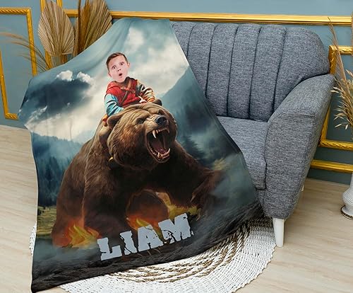 Vista 76 de Manta personalizada de dinosaurio, manta personalizada de dinosaurio para niños, regalo de foto personalizado para él, manta Minky de 50 x 60