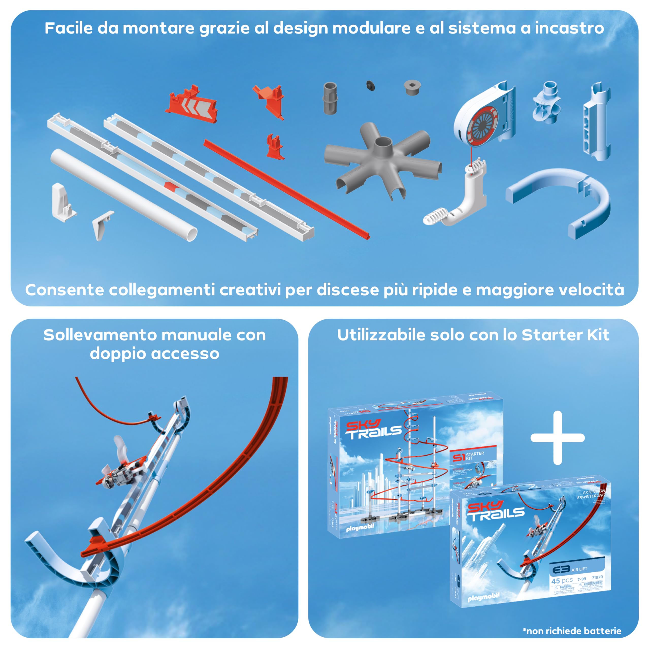 Sky Trails | Air Lift | Gioco di costruzione per altezze e percorsi emozionanti | Costruisci, decolla e vivi emozionanti avventure | Regalo perfetto per bambini dai 7 anni in su | 71970