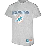 Ultra Game NFL Official Youth Super Soft Game Day T-Shirt, Miami Dolphins, Heather Gray, 18-20
