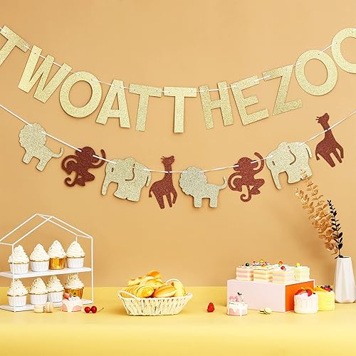 Miniatura 4 de Cartel con temática de safari de selva salvaje con dos banderines en el zoológico, letrero temático de safari de selva con temática de animales,