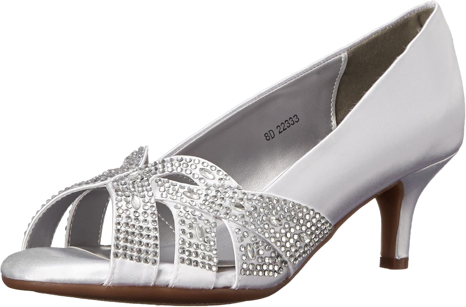 Dyeables Women's Tracy Dress Pump,White Satin,12 B US