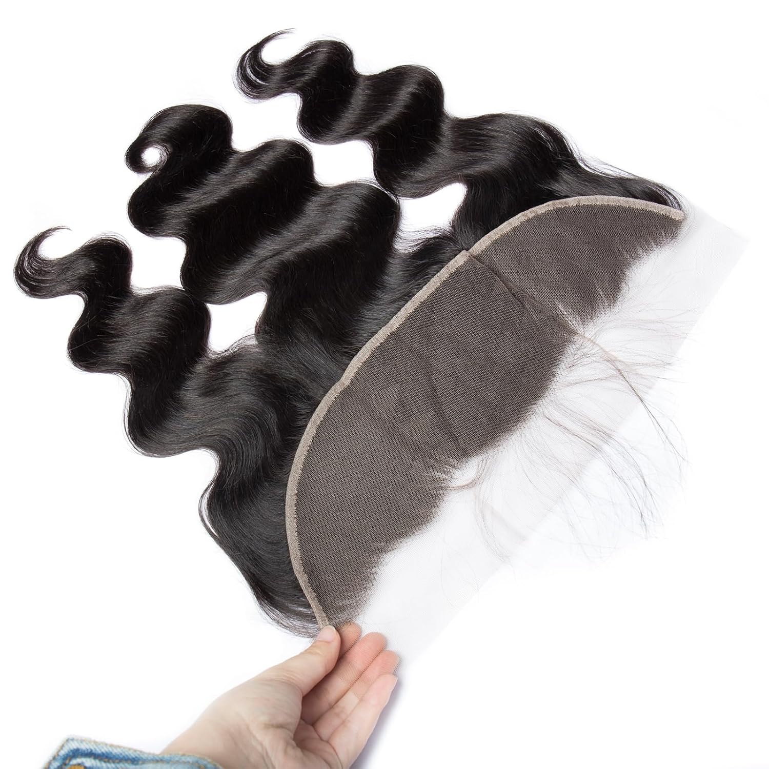 Lemoda 13x4 Frontal Body Wave HD Transparent Lace Frontals Brazilian Virgin Human Hair Lace Frontal Closure Natural Black 16 Inch