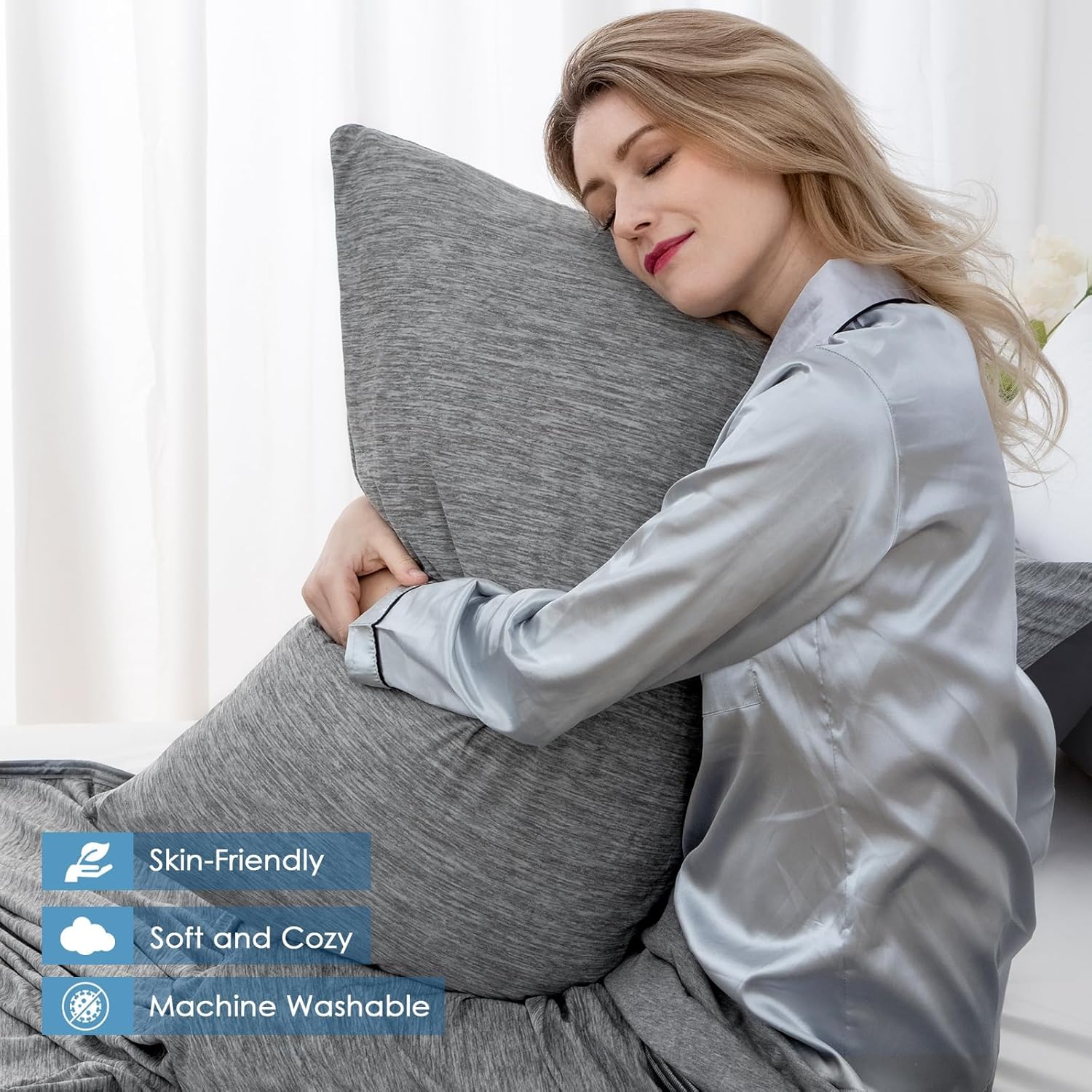CHOSHOME Cooling Pillow Cases Zipper Pillow Covers Q-Max > 0.45 Zippered Pillowcases for Hot Sleepers, Soft, Breathable, Skin-Friendly, 2 Pack (Standard, 20"x26", Dark Grey)