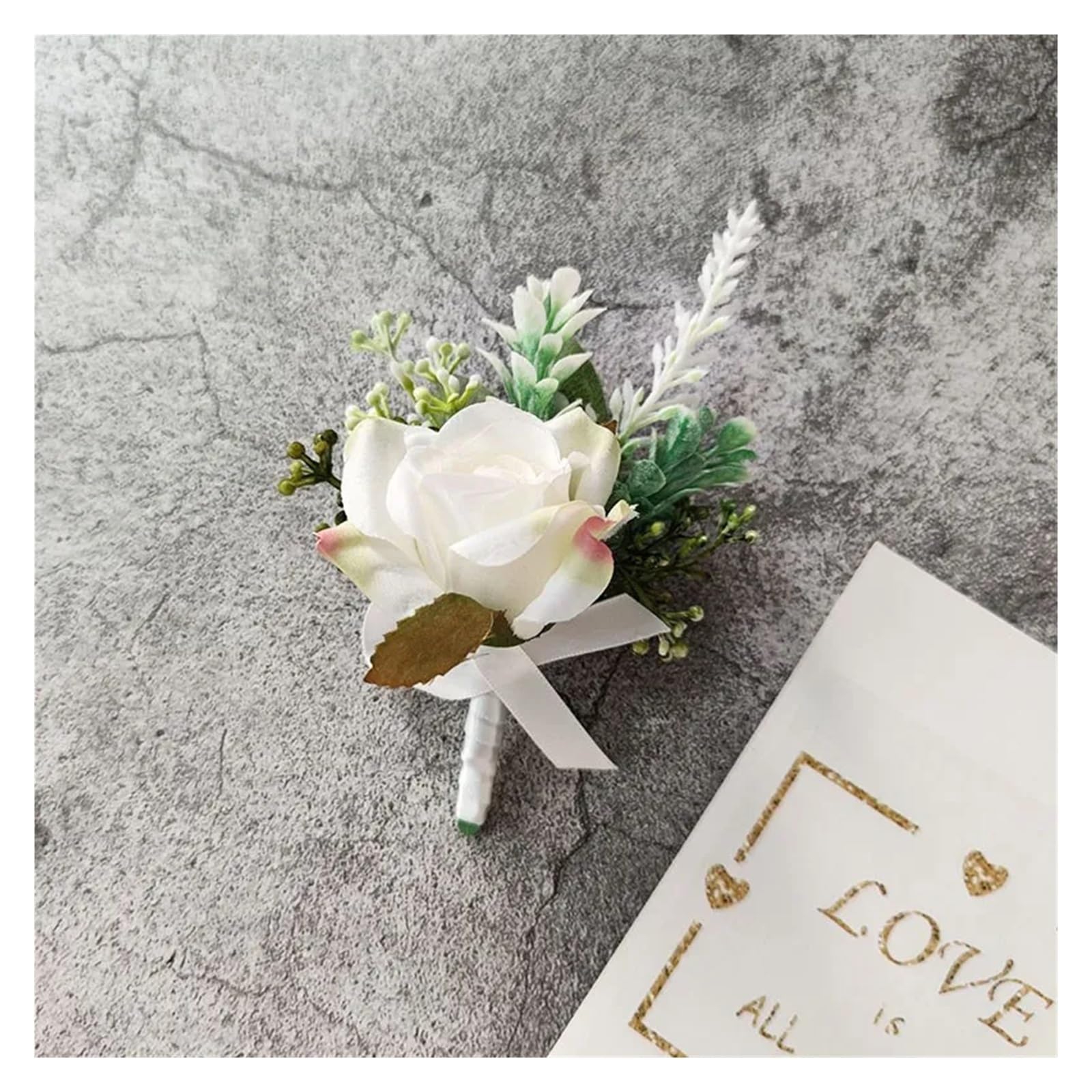 Handgelenk Corsage Bräutigam Corsage Hochzeit Boutonniere Rosa Rose Brosche Blumen Seide Anstecknadel Knopfloch Boutonniere for Gäste Ehe Zubehör(Boutonniere C)