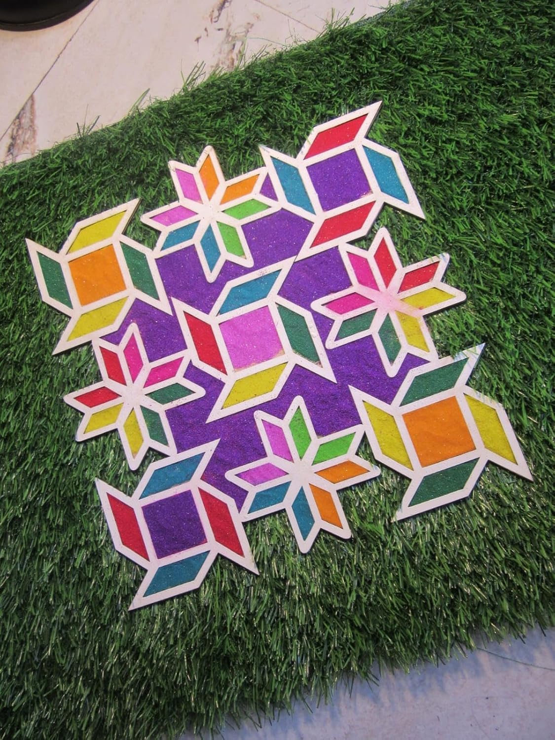 DIY MDF Readymade Rangoli Mat Easy to Use Rangoli Template Easy to Fill