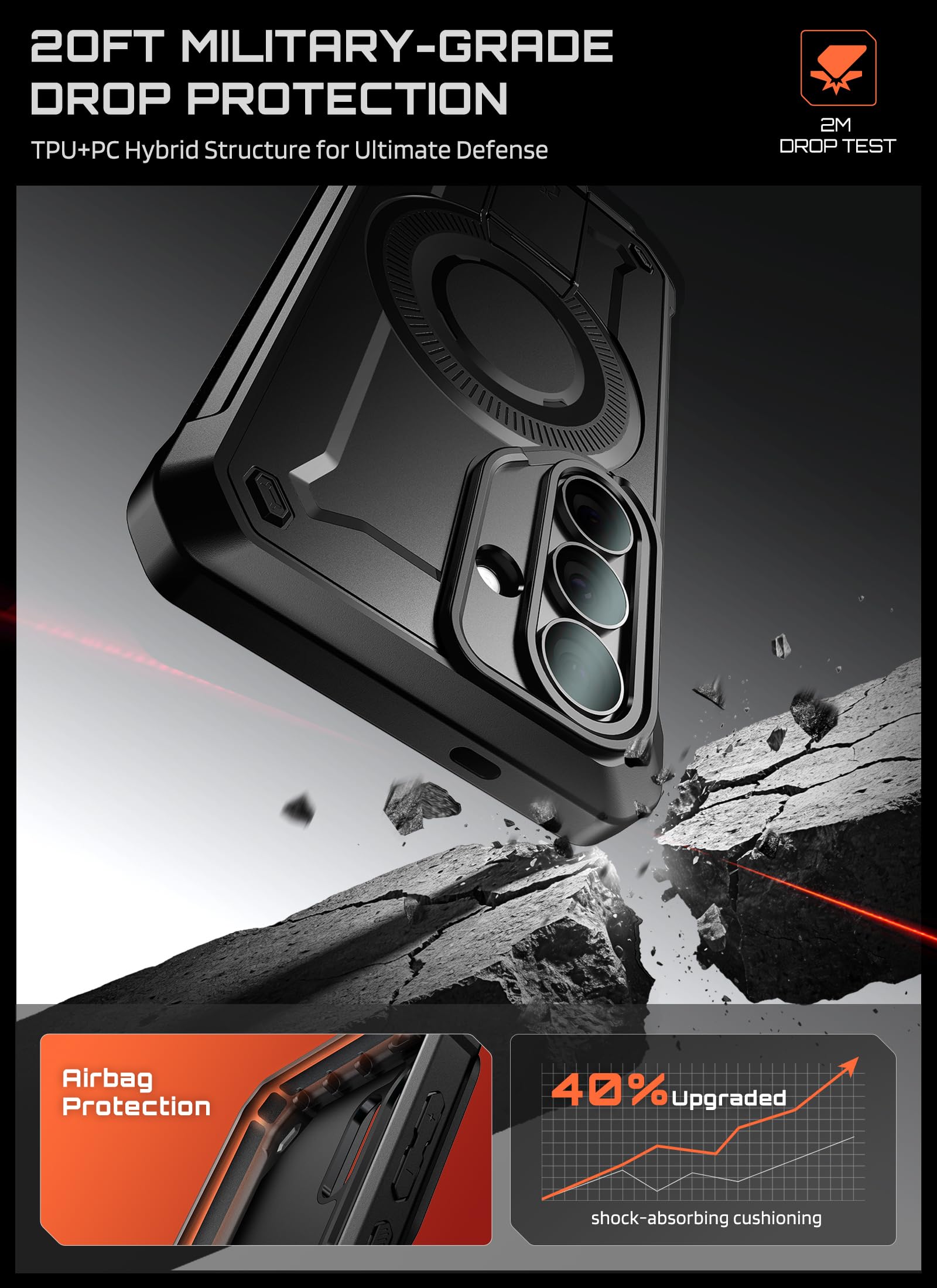 SUPCASE für Samsung Galaxy S26 Hülle Kompatibel mit MagSafe, Schwarz