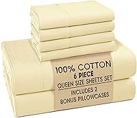 Vista 46 de Casa Platino Juego de sábanas tamaño Queen – Sábanas 100% algodón tamaño Queen refrescantes con 4 fundas de almohada, sábana bajera de bolsillo
