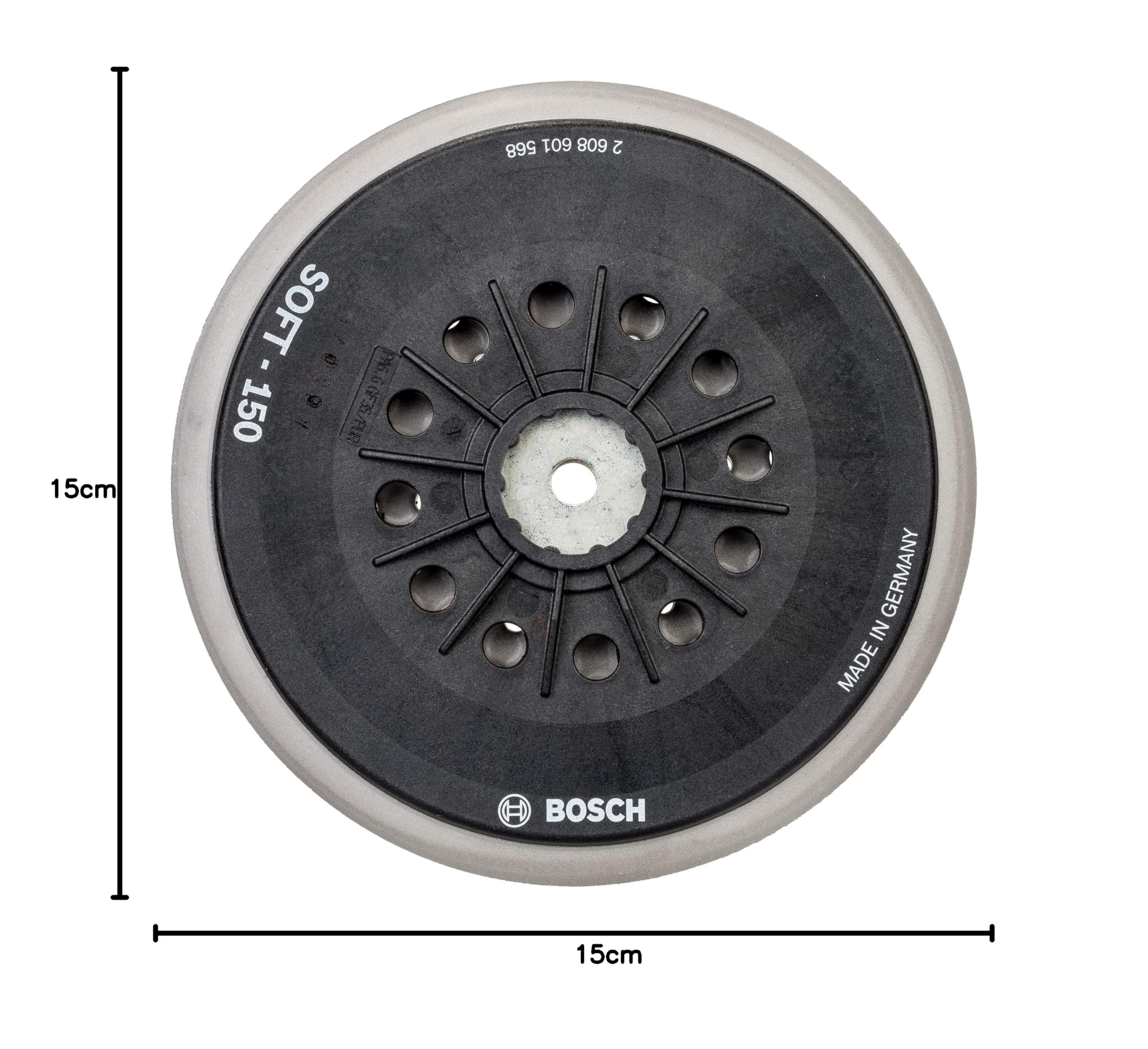 Bosch Professional 2608601568 Platorello a Foratura Multipla, Duro, a Strappo, Accessorio per Levigatrice Rotoorbitale, Nero, Ø 150 mm