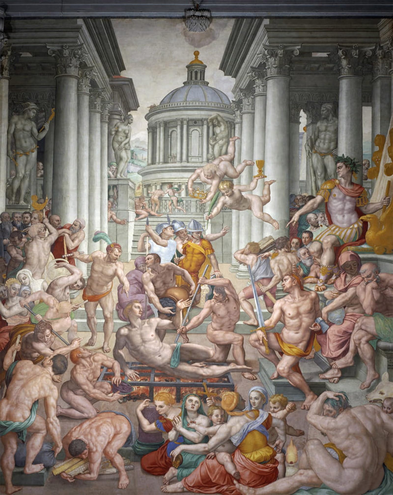 POSTERIIk Vintage Print Pop Art Landscape Artwork Martyrdom of Saint Lawrence by Agnolo Di Cosimo Bronzino Art Prints for Office Home Decor 60x90cm