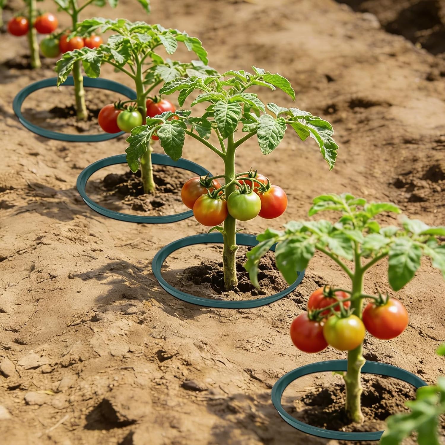 8 Pack Planting Grow Rings, 8.6" Tree Watering Ring for Garden, Plastic Plant Protector & Edging Border, Prevents Soil Runoff and Protects Stems from Weed Whackers - Image 6