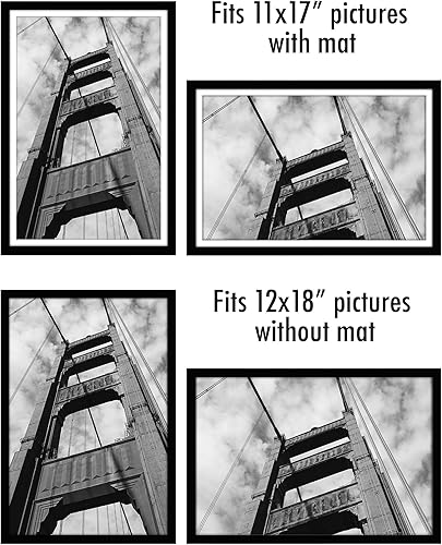 Vista 103 de Americanflat Portarretratos de 8 x 12 pulgadas con plexiglás pulido, juego de 2 portarretratos de 6 x 8 pulgadas con paspartú o para fotos de 8 x 12
