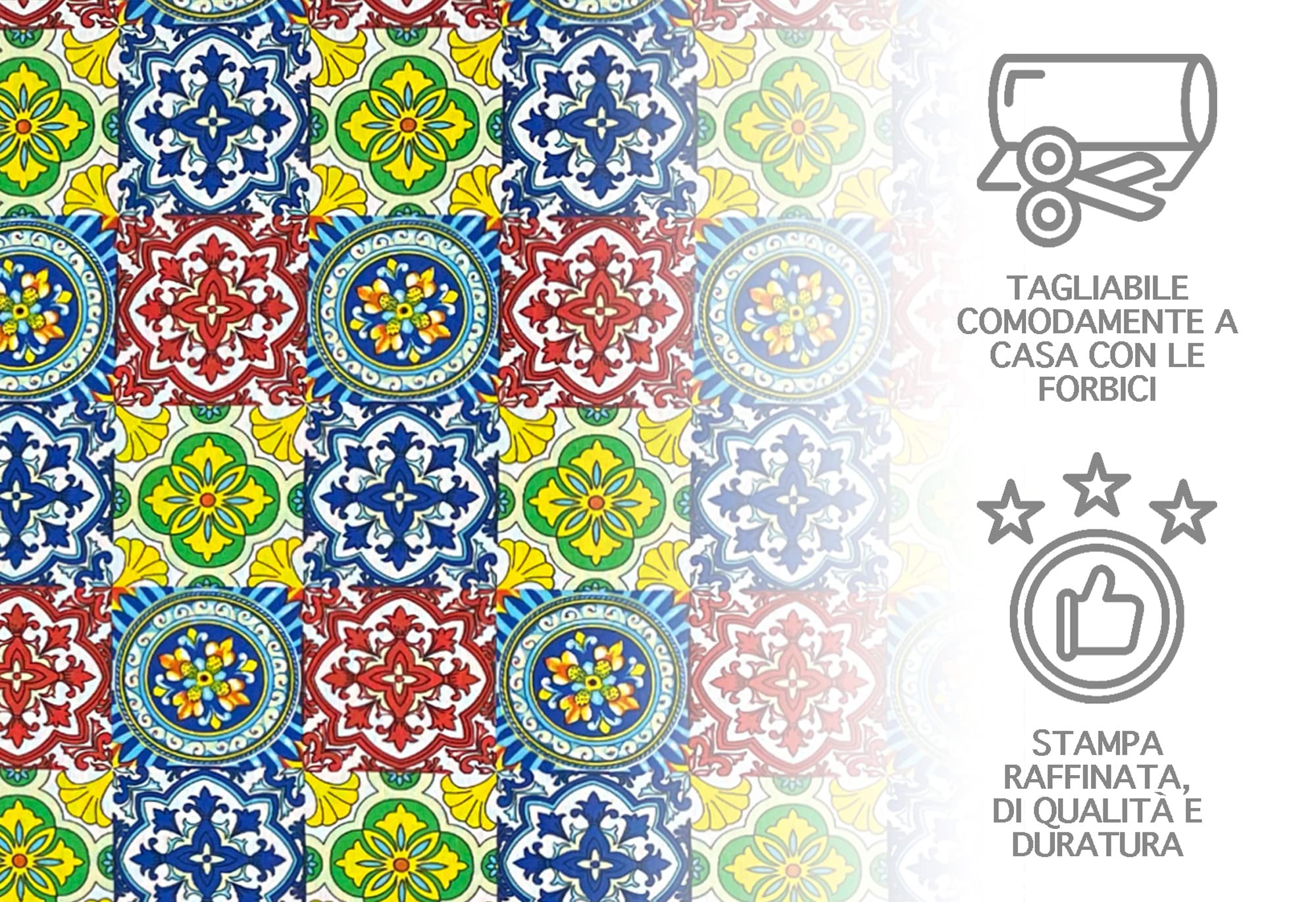 Tappeto Lavabile Macchina Passatoia Da Cucina Antiscivolo Con Stampa Maiolica - Tappeto Elegante Per Ingresso E Cucina 50x150 Cm Passatoia Lavabile Lavatrice Made Italy