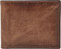 Fossil Men's Derrick RFID-Blocking Leather Bifold Wallet with Removable Card Case - Premium Buffalo Hide Passcase