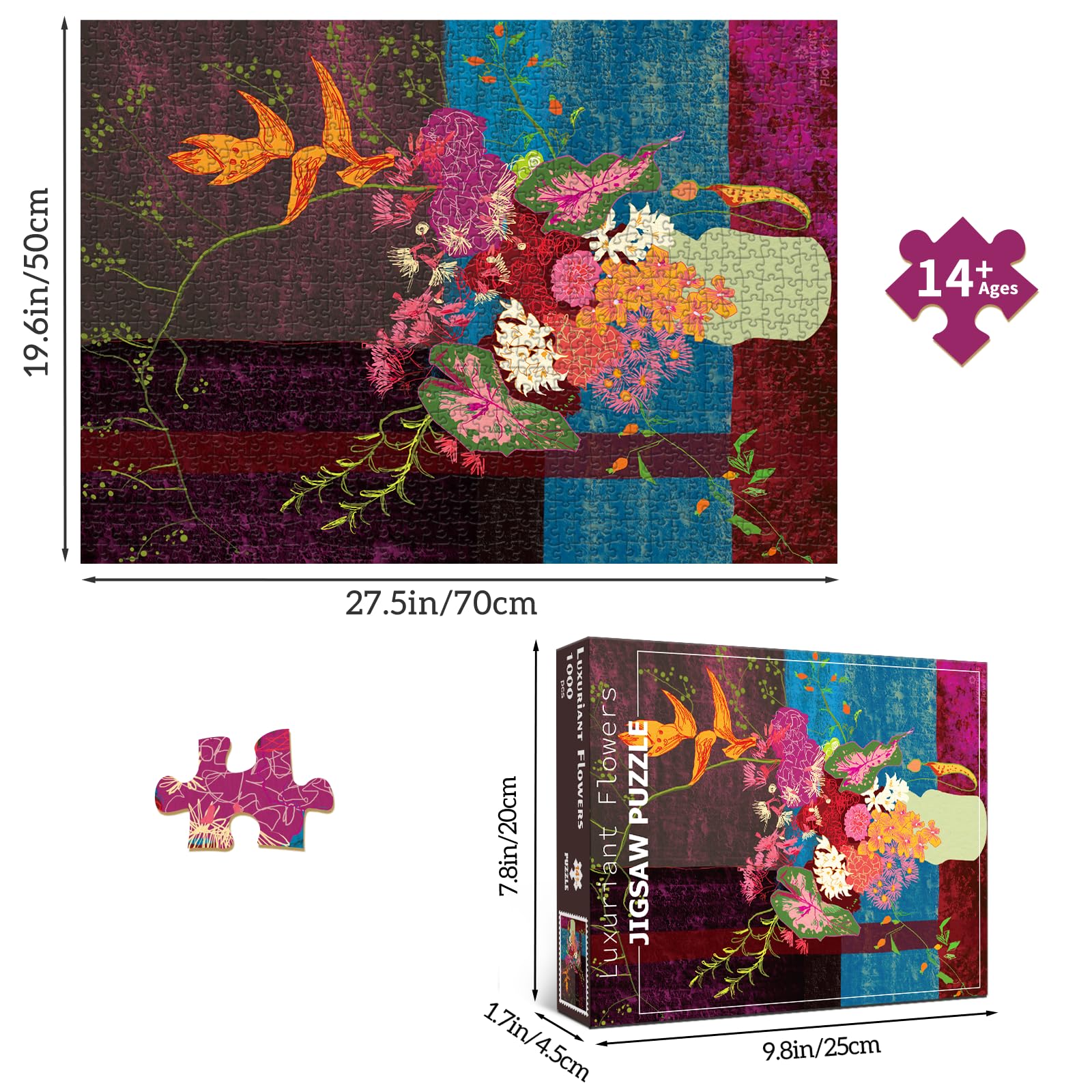 HUADADA Puzzle 1000 Pièces pour Adultes - Intelligent, Coloré et Impossible - Cadeau Joyeux Noël
