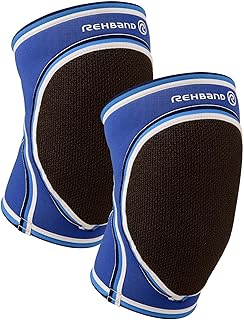 Rehband Rodilleras originales, 1 pieza o 1 par, rodilleras de neopreno, rodilleras de balonmano, voleibol, Color:Azul - 1 Par, Talla:XL
