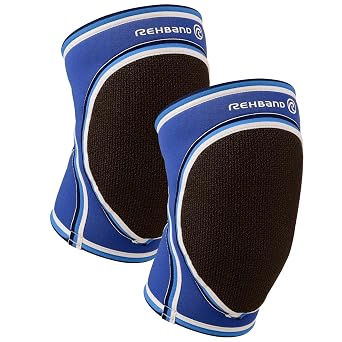 Rehband Original Knee Pads, Neoprene knee protection sleeves for volleyball & indoor sports, Kneepad women & men, ColourBlue - 1 Pair, SizeX-Small