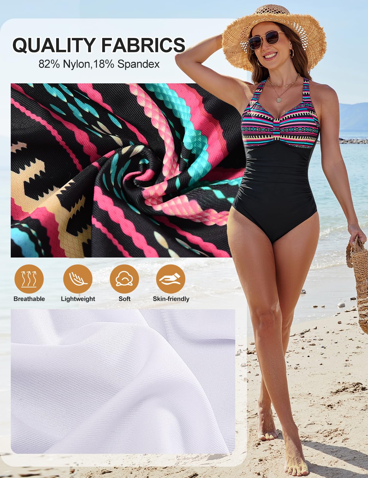 Bañadores para Mujer Reductores Barriga Vientre Plano Tallas Grandes Trajes de Baño Una Pieza Natacion Sexy Push Up Bañador