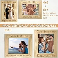 Personalized Wood Engraved Picture Frame - Custom Text 4x6/5x7/8x10 Photo Frame with Gift Box, Ideal for Birthdays, Weddings, Anniversaries