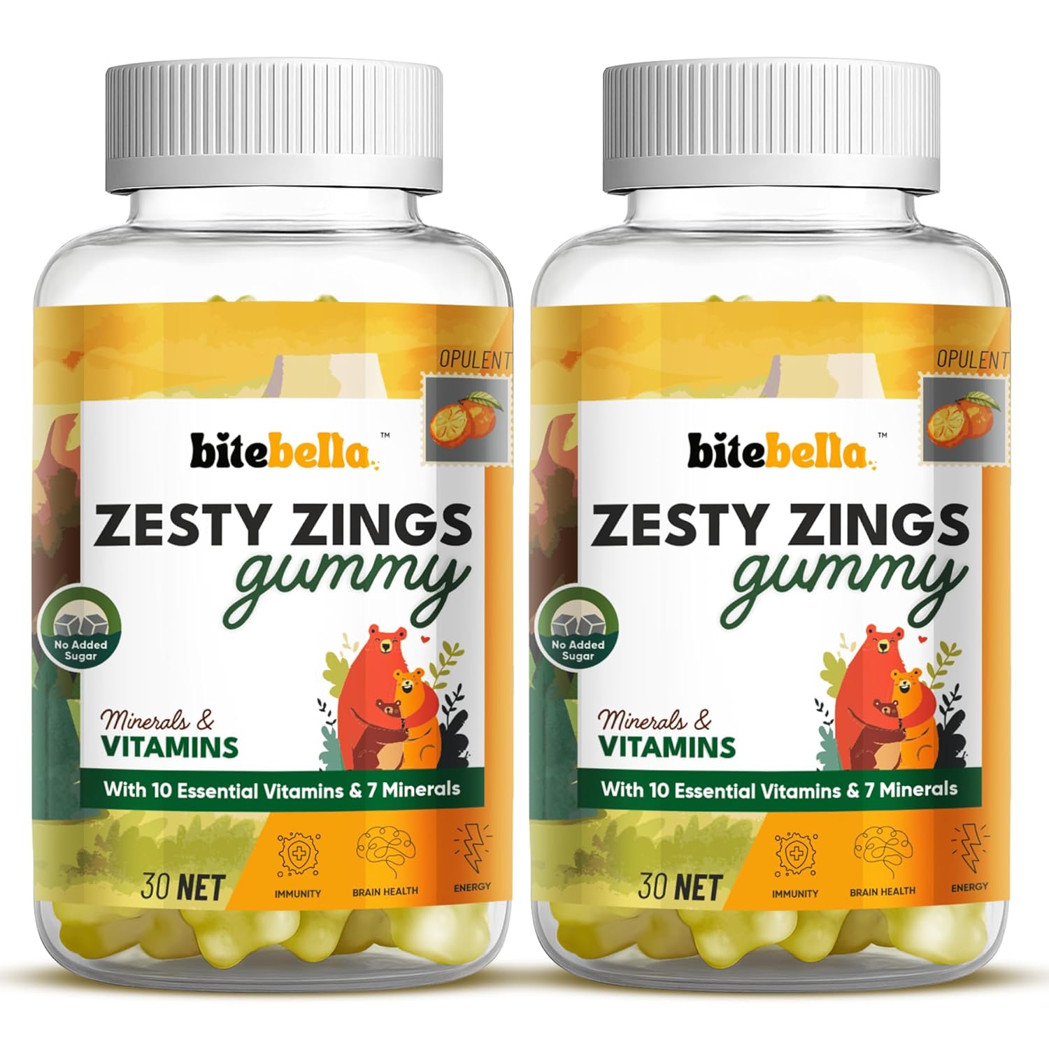 Bitebella’s Zesty Zings Multivitamin Gumis | Vitamin A, C, E, D&B-Complex | With zinc, iodine, innocent and boron. Increases energy and stamina, improves immunity and skin health. 60 inguinals (pack of 2) Bitebella’s Zesty Zings Multivitamin Gumis | Vitamin A, C, E, D&B-Complex | With zinc, iodine, innocent and boron. Increases energy and stamina, improves immunity and skin health. 60 inguinals (pack of 2)