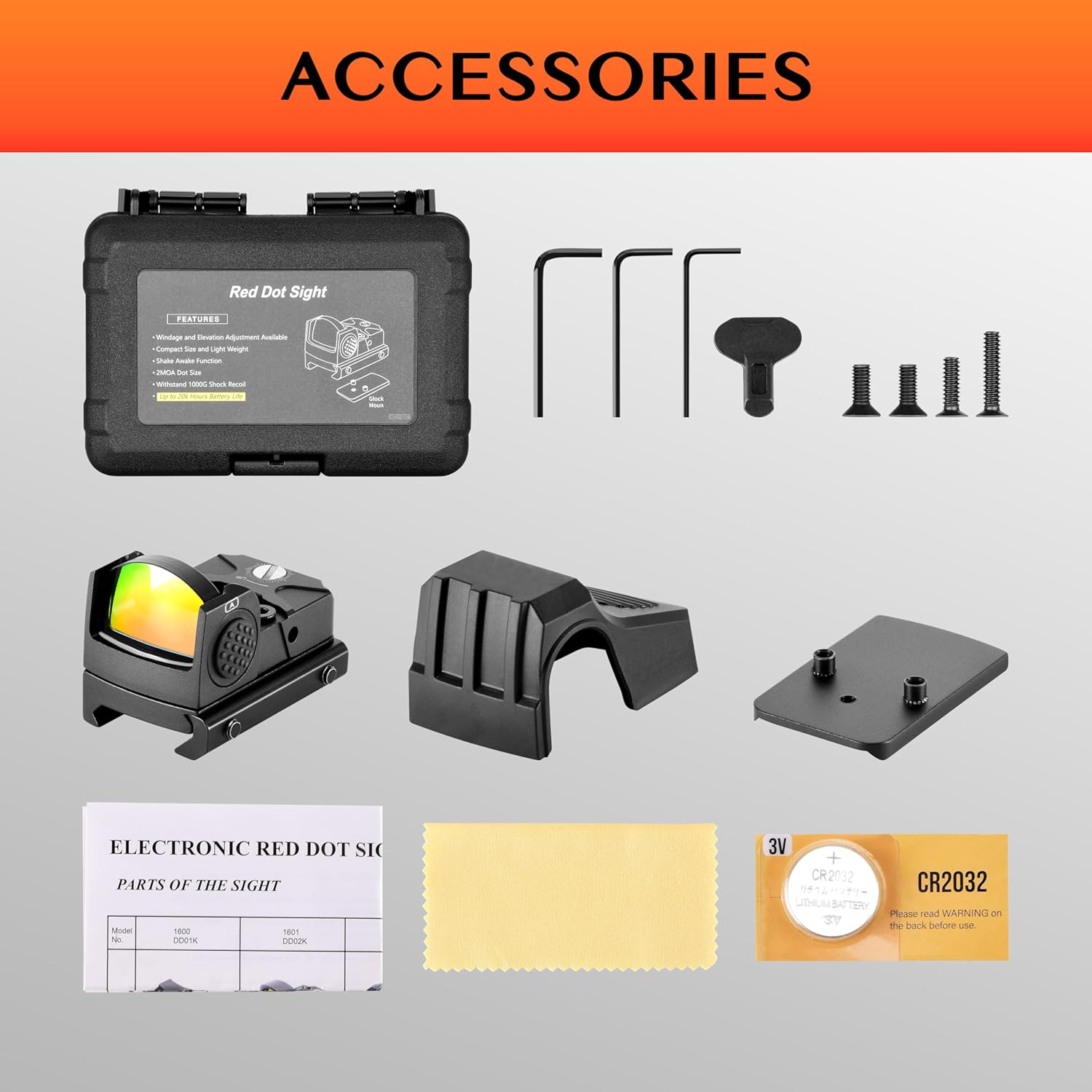 Aomekie Red Dot Sight 2 MOA Adjustment for 22mm Picatinny/Weav Rail,Mini Reflex Sight Red Dot Optic with Shake Awake and 12 Brightness