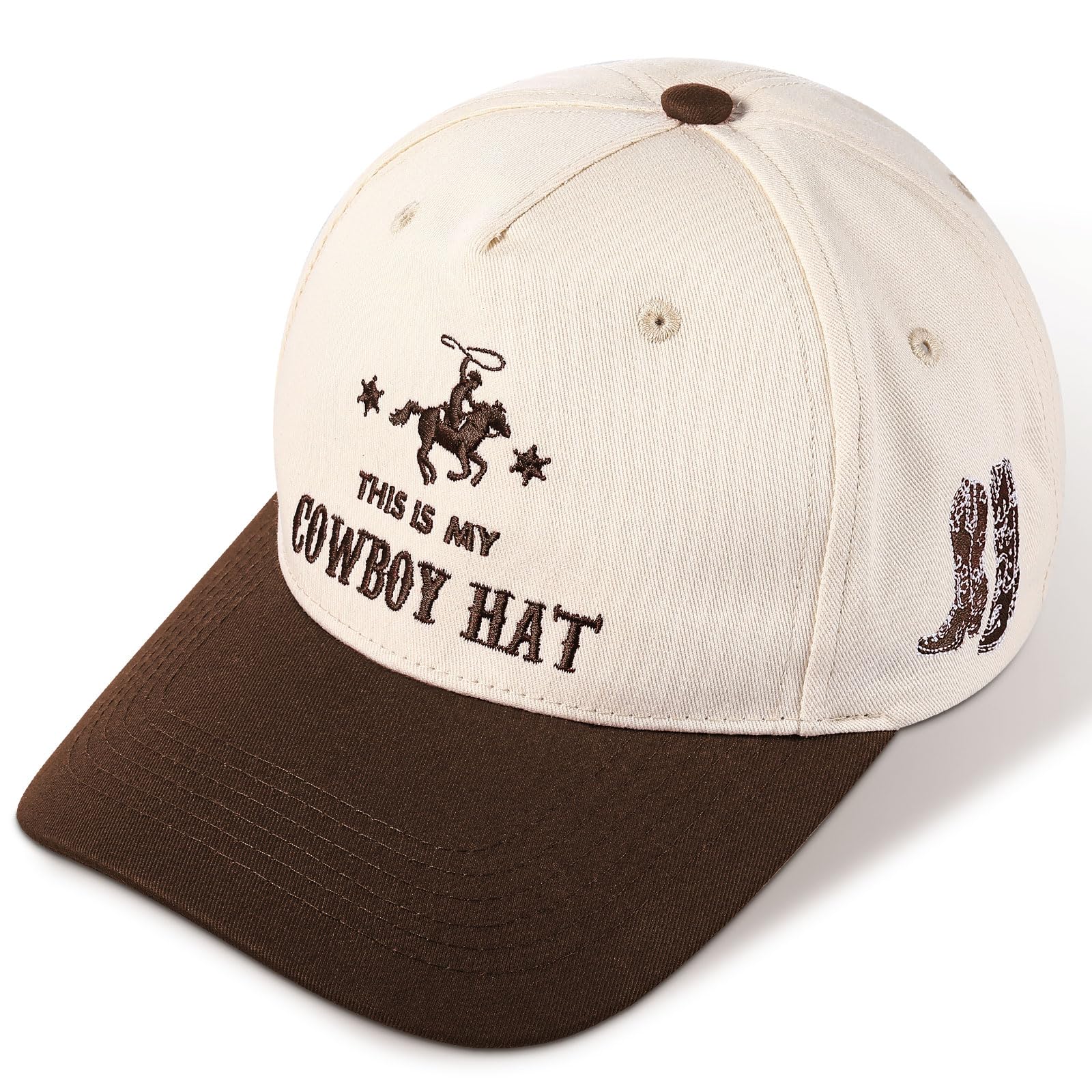 JaGely Two Tone Western Cowboy/Cowgirl Trucker Hat for Women Men Gift Vintage Embroidered Country Baseball Cap